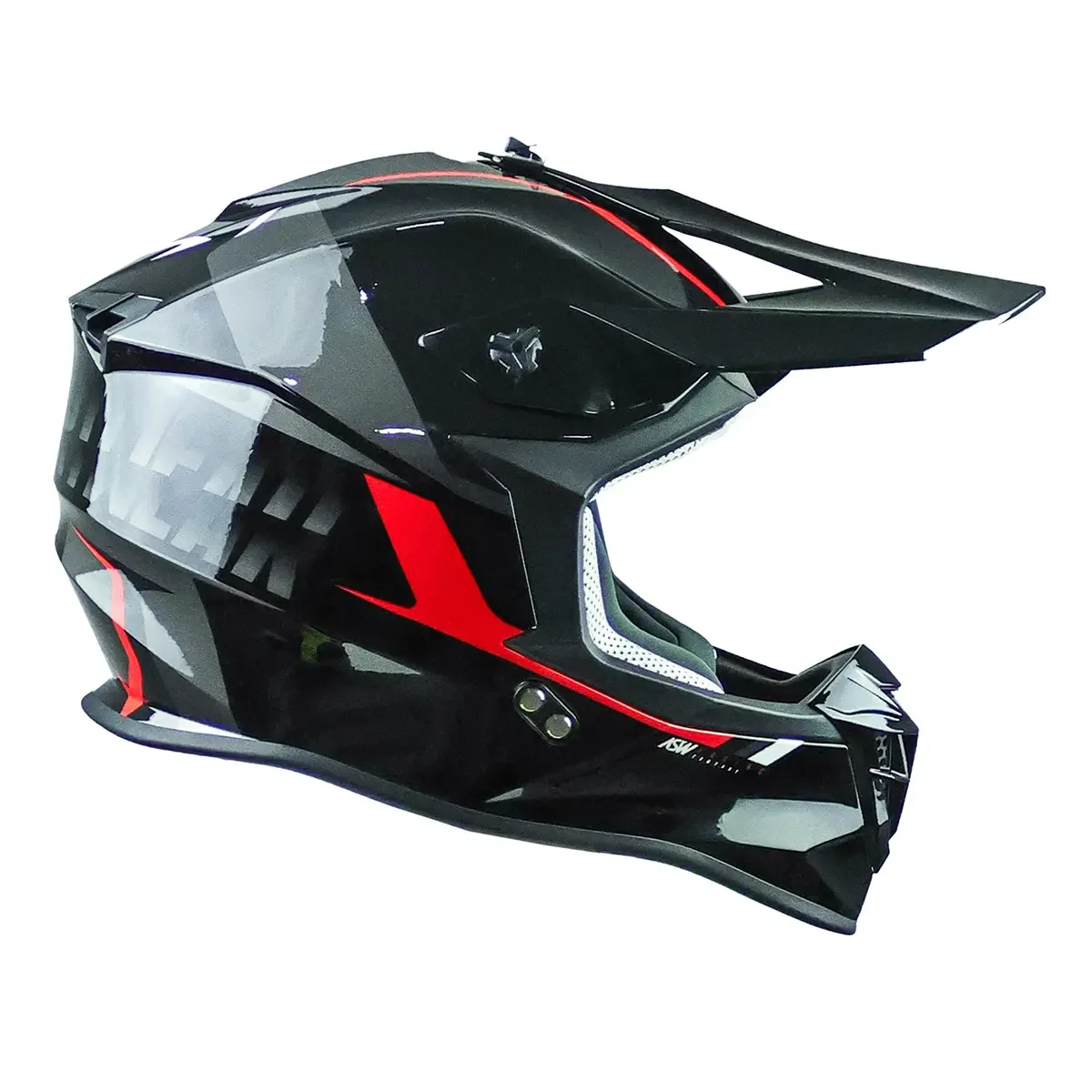 Capacete ASW R3 Evade Preto/Vermelho - Spinelli Motos Boutique